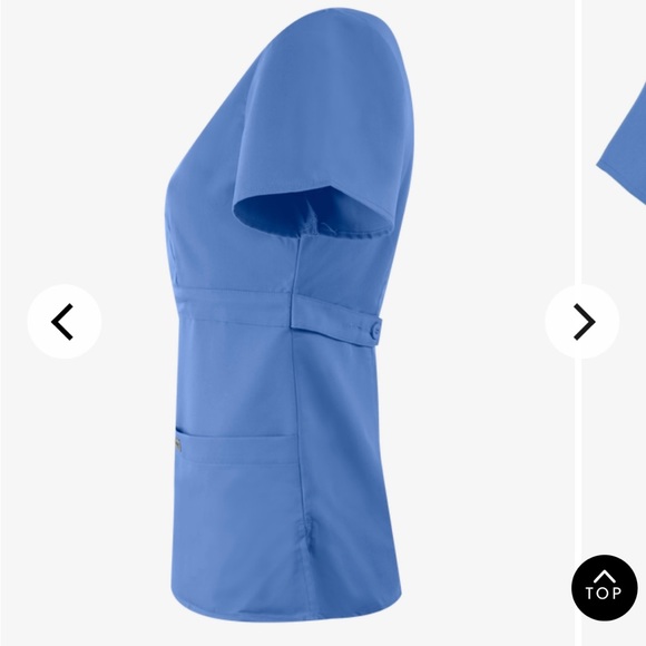 Grey’s Anatomy by Barco Ceil Blue XS Riley Set.Mock wrap V-Neck Scrubs Top&Pants - Picture 4 of 11